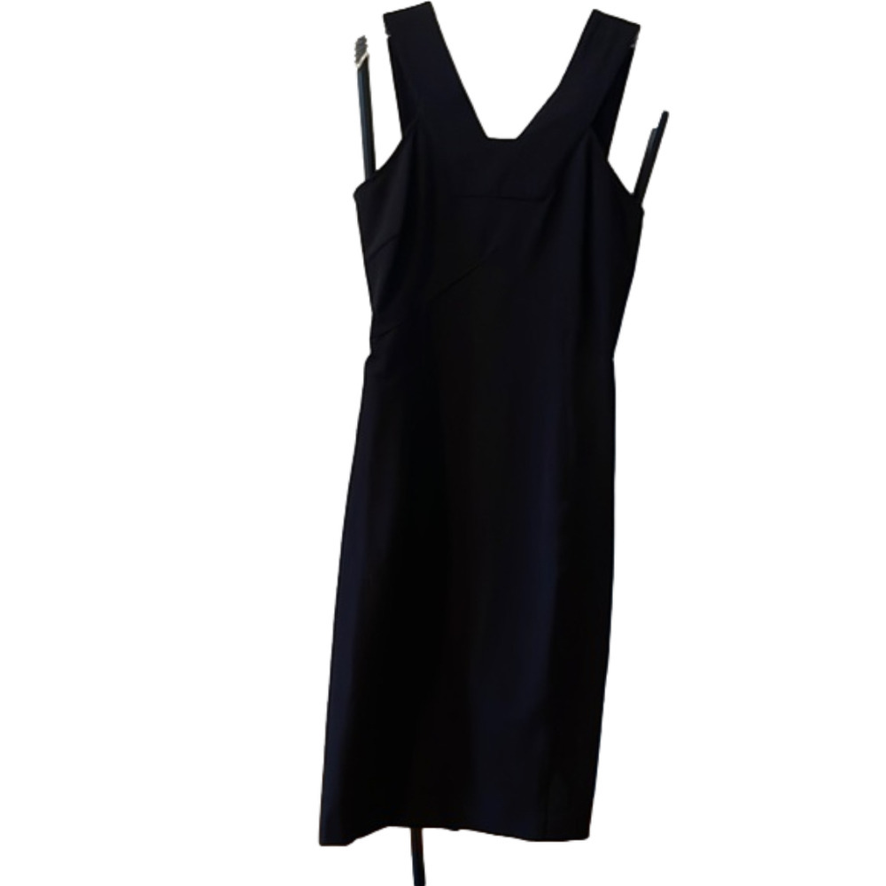 Veronica Beard Sexy Thick Zipperback Black Dress With Pretty Detail. Size 2